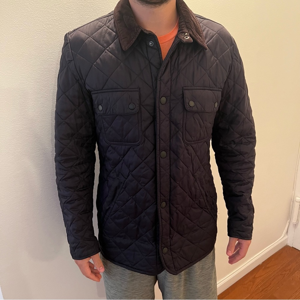 Barbour mens quilted jacket, navy, medium